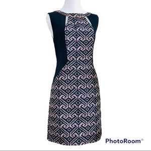 Trina Turk Sheath Dress 2 ColorBlock Blue Sleeveless Size 2